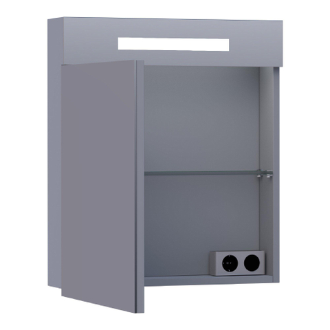 BRAUER Promise armoire de toilette – 59 x 70 x 15 cm – LED directe – ouverture à gauche – Gris mat SW371626
