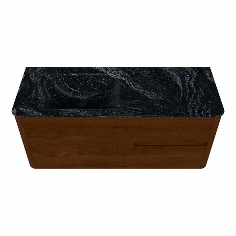 Mondiaz CIRO-DLUX Ensemble de meubles de salle de bains - 120x45x50cm - Lavabo solid surface Lava - 1 vasque à gauche - 1 trou de robinet - 2 tiroirs - Ruby SW1531576
