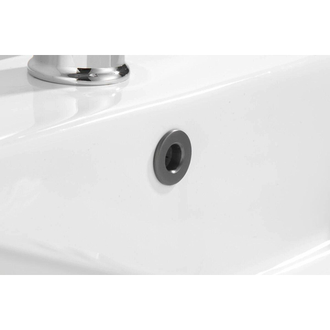 Fortifura Calvi Luxe Overloopring - 3cm - geschikt - voor wastafels - PVD - geborsteld gunmetal (antraciet) SW773494