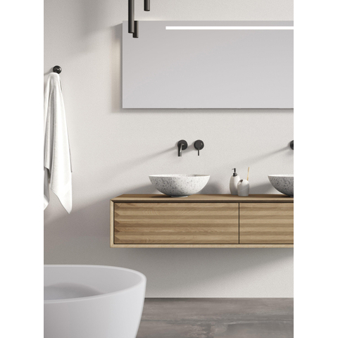 Looox Ceramic terrazzo waskom - 40x15cm - Beige SW374832