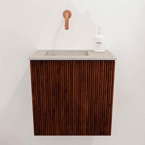Mondiaz JOYA-DLUX Meuble de toilette 40cm - couleur Ruby - Lavabo FAYE position Gauche Sans trou de robinet couleur Opalo SW1423675