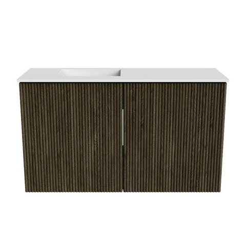 Mondiaz JOYA 70cm meuble de toilette - couleur Shadow - Lavabo FAYE position Gauche Sans trou de robinet couleur Talc. SW1421403