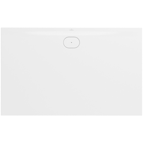 Villeroy & Boch Ecora douchebak - 160x100x3.5cm - afvoer lange zijde - stone white (wit) SW1559001
