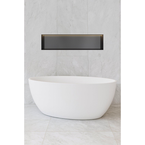 Hotbath &MORE Boîte encastrée ou niche encastrée - 30x120x10 - sans cadre + LED - Noir brossé PVD SW1246647