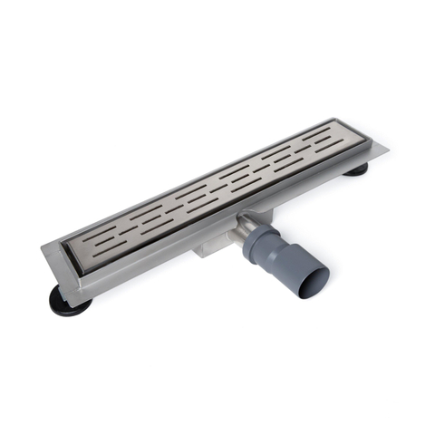 Wiesbaden 3e génération caniveau de douche avec flasque et grille 50 x 7 cm inox SW8507