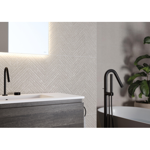 ÉCHANTILLON Terravito Melora carreau mural - 60x120cm - rectifié - effet béton - Pearl décor mat (gris) SW1130667