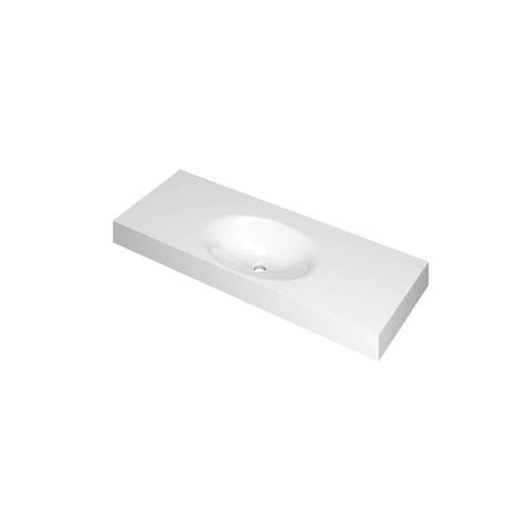 Ink Smooth wastafel - 120x45x9cm - wasbak midden - zonder kraangat - glans wit SW798157