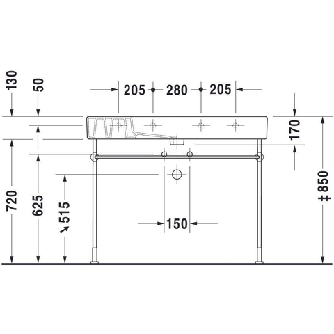 Duravit Vero Meubelwastafel - 105x49cm - met 1 kraangat - met overloop - wit 0291353