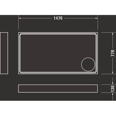 Duravit Starck Slimline Kunststof douchebak acryl rechthoekig - 150x80x6cm - met antislip - wit SW472380