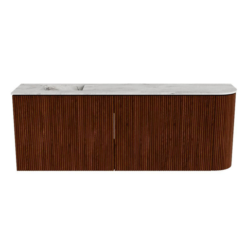 Mondiaz JOYA-DLUX 111.6cm toiletmeubel - ronding rechts kleur Ruby - Wastafel FAYE positie Links 1 kraangat kleur Glace. SW1423631