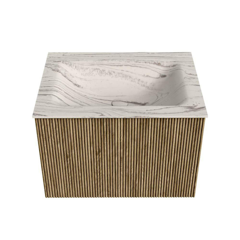 MONDIAZ KURVE-DLUX Meuble de salle de bains 60 cm couleur Dusk avec 1 tiroir et 0 porte. Lavabo CLOUD au milieu sans trou de robinet Nata. SW1432355