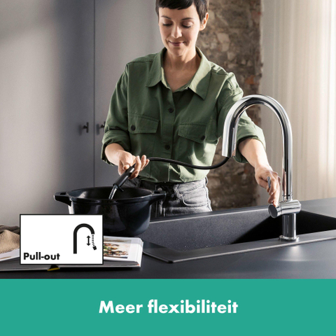 Hansgrohe Aqittura système de filtration mitigeur de cuisine 210 bec extractible 1jet chrome SW918679