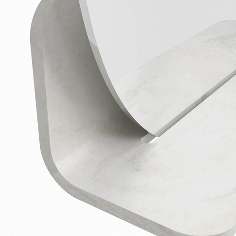 Mondiaz SPOT miroir – Ø 40 cm – avec tablette – Ostra (beige) SW1235659