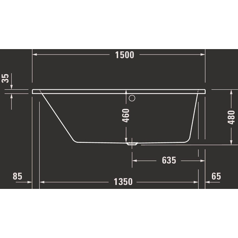 Duravit No.1 Bad offset - 150x80cm hoek links - wit glanzend SW723753