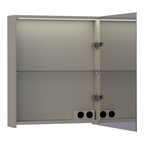 BRAUER Impress Deluxe armoire de toilette – 59 x 70 x 15 cm – LED directe – ouverture à droite – Taupe mat SW371789