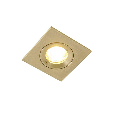 QAZQA Xena spot encastré - set de 6 - 8x8cm - IP44 - carré - or SW1209725