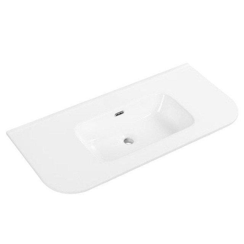 Royal Plaza Terra Edge Ensemble meuble de salle de bains - 80x45.5x46cm - vasque en céramique blanc brillant - 1 vasque - sans trous de robinet - 2 tiroirs - sandwood (chêne clair) SW1471928