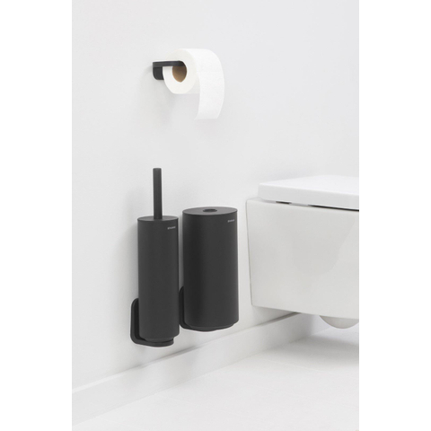 Brabantia MindSet Ensemble d'accessoires avec brosse toilette avec support, porte-rouleau papier WC et porte-rouleau de réserve Mineral Infinite Grey SW721494