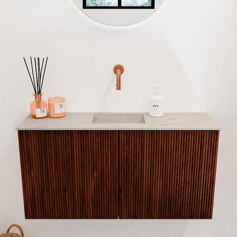 Mondiaz JOYA-DLUX 80cm toiletmeubel - kleur Ruby - Wastafel FAYE positie Midden Zonder kraangat kleur Opalo. SW1423716
