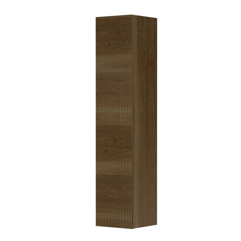 INK Armoire de salle de bains - 36x37x169cm - 1 porte - fraisage vertical - chêne massif - ash grey SW693476