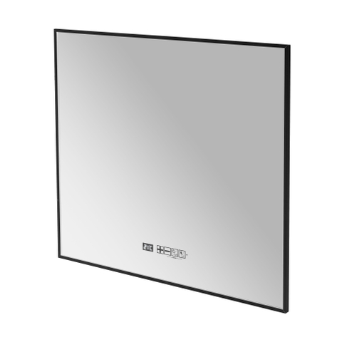 Eurom Sani 400 Mirror miroir – 80 x 70 cm – LED indirecte tout autour – chauffage infrarouge 400 W – Noir mat SW1225234