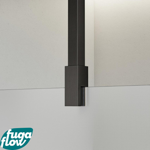 FugaFlow Eccelente Vetro douche à l'italienne salle de bain - 180x200cm - verre mat - bras plafond - gunmetal SW1124489