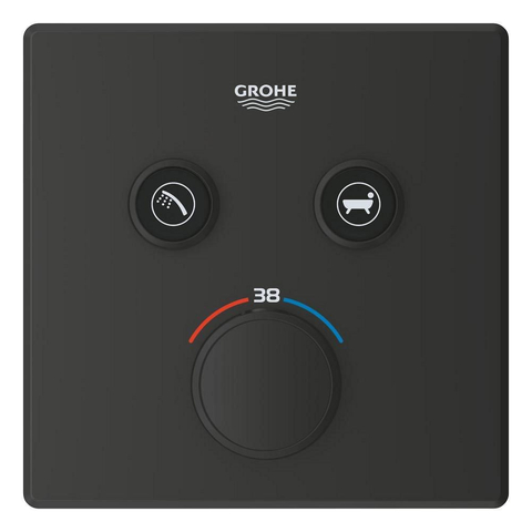 GROHE Grohtherm SmartControl afbouwdeel - vierkant - thermostatisch - 2 functies - mat zwart SW1477582