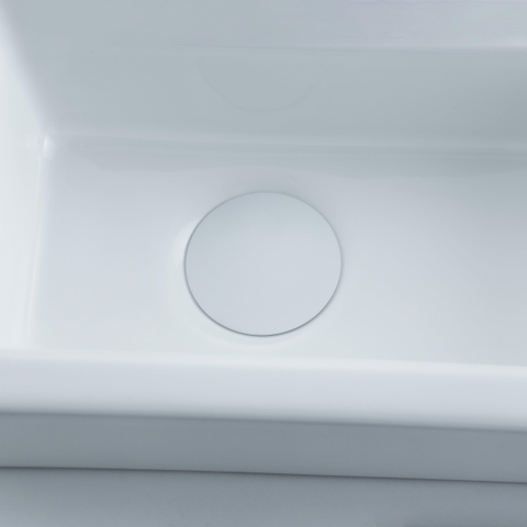 QeramiQ Fuente fonteinset – 37.5x18.5x9 cm – keramiek wit glans – kraangat rechts – mat witte kraan SW1232736