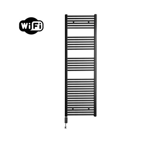 Sanicare HVW Radiateur électrique - 172x45cm - 920W - wifi - thermostat - noir - en bas à gauche - noir mat SW1185633