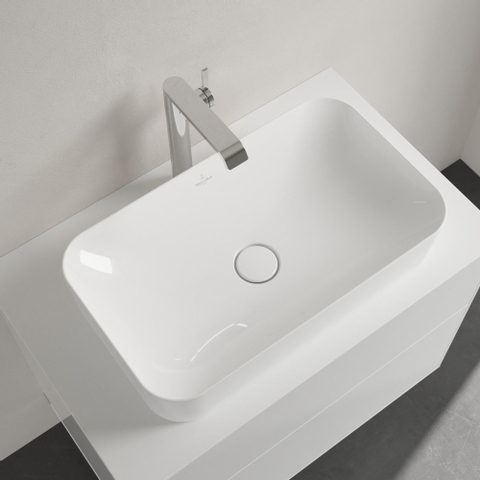 Villeroy & Boch finion opzetwastafel - 60x35cm - zonder kraangat - zonder overloop CeramicPlus - White Alpine (glans wit) SW106464