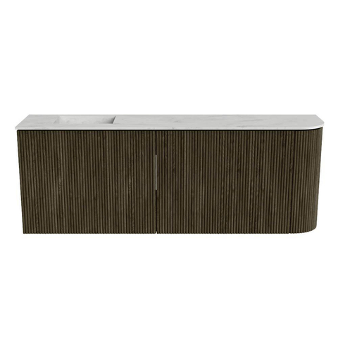 Mondiaz JOYA-DLUX 111.6cm toiletmeubel - ronding rechts kleur Shadow - Wastafel FAYE positie Links 1 kraangat kleur Opalo. SW1422944