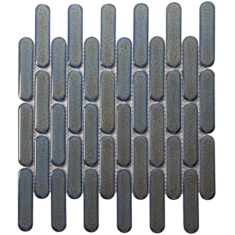 The Mosaic Factory Sevilla mozaïektegel - 30x30cm - 6mm - ovaal - glans grey-blue speckle (blauw) SW716261