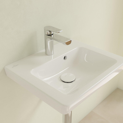 Villeroy & Boch Subway 2.0 fontein - 50x40cm - 1 kraangat - met overloop - geslepen - White Alpine (glans wit) 1024208