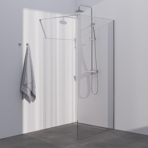 Brauer Season Douche à l'italienne - 100x200cm - verre clair avec cadre - Chrome SW1039049
