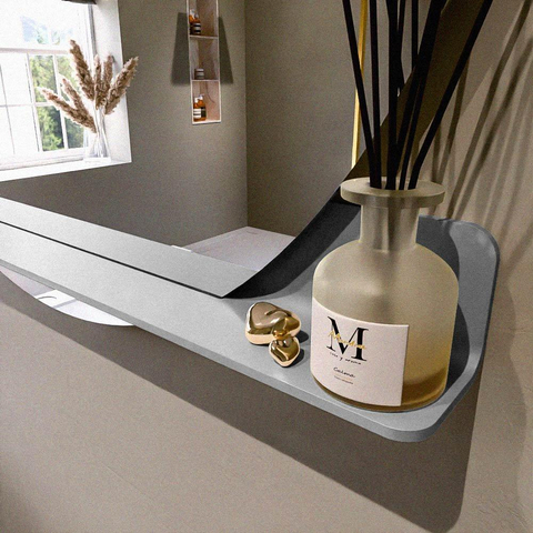 Mondiaz SPOT miroir – Ø 120 cm – avec tablette – Plata (bleu argenté) SW1235587