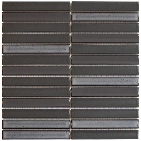 The Mosaic Factory Sevilla mozaïektegel - 30x30cm - 8mm - mat porselein carbon shades of gray (antraciet) SW1015077