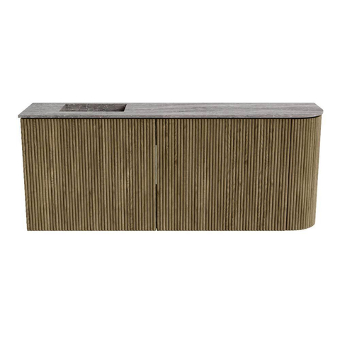 Mondiaz JOYA-DLUX 101.6cm toiletmeubel - ronding rechts kleur Dusk - Wastafel FAYE positie Links Zonder kraangat kleur Oza. SW1426014