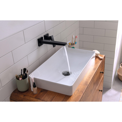 Hansgrohe Metropol 1 greeps wastafelkraan - afbouwdeel - met voorsprong 225 mm en afvoerplug - mat zwart SW358665