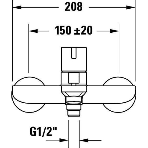 Duravit D-neo 1 greeps badmengkraan - opbouw - 208x136x116.5mm - hoogglans chroom SW640390