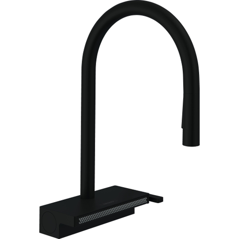Hansgrohe Aquno select m81 1 greeps keukenkraan - 170 uittrekbare vuistdouche - 3jet - sbox - mat zwart SW971319