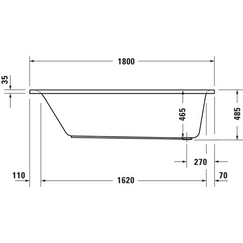 Duravit D-Neo bad 180x80x48.5cm 190liter Wit Hoogglans OUTLETSTORE STORE44357