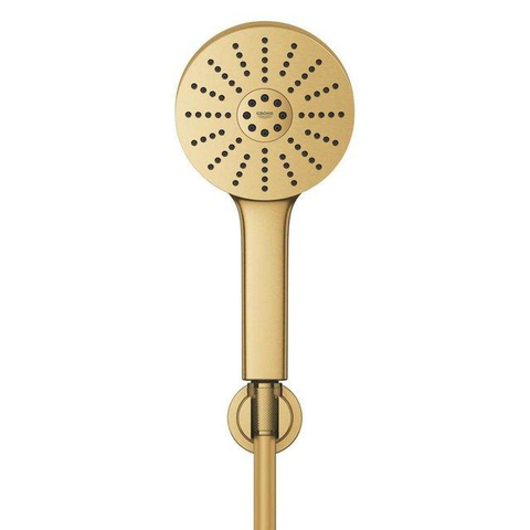 Grohe Precision Feel Thermostatische Badkraan - 31.3cm - Vitalio Joy Badset - ronde handdouche - 3 straalsoorten - met houder - brushed cool sunrise (goud) SW1552891