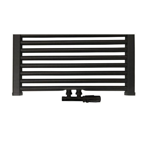 Best Design Nero-Luxeuniversele radiator aansluitset midden onder haaks zwart mat OUTLETSTORE STORE34592