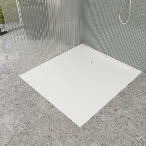 Villeroy & Boch Ecora douchebak - 100x90x3.5cm - afvoer korte zijde - white alpine (wit) SW1558916