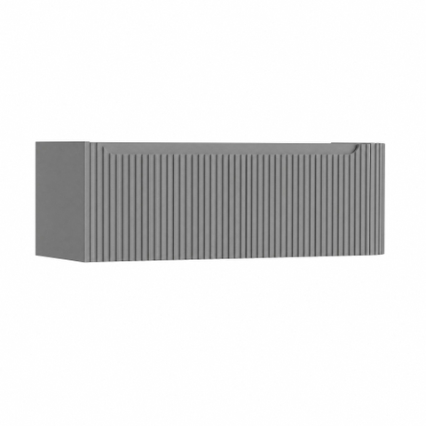 H&R Badmeubelen Juice Wastafelonderkast - 120x45x40cm - rechterhoek afgerond - 3D-front - 1 lade - geïntegreerde greep - stone grey mat SW1259823