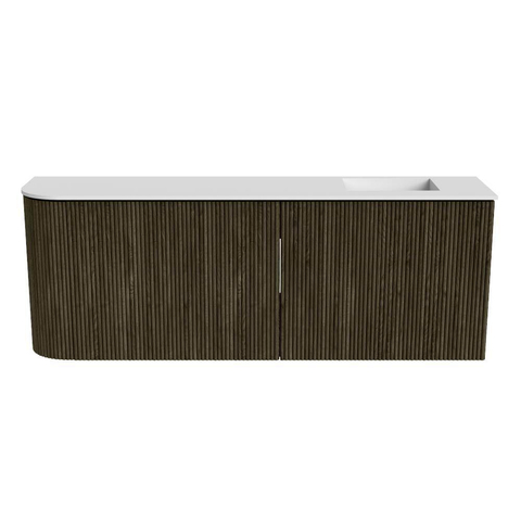 Mondiaz JOYA 111.6cm toiletmeubel - ronding links kleur Shadow - Wastafel FAYE positie Rechts 1 kraangat kleur Talc. SW1421456