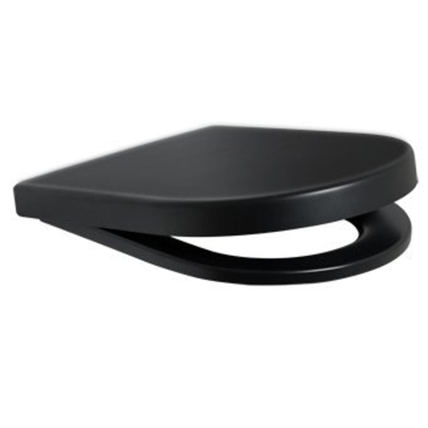 Plieger Kansas closetzitting met deksel softclose en quickrelease mat zwart SW161797