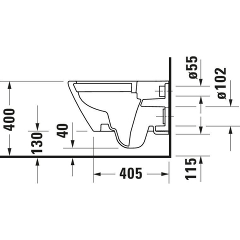 Duravit D-neo Wandcloset - diepspoel - rimless - 37x54x40cm - glans wit SW640587