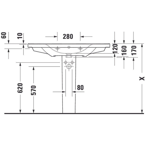 Duravit D-neo Wastafel - 100.5x48cm - met 1 kraangat - met overloop - wit SW640384