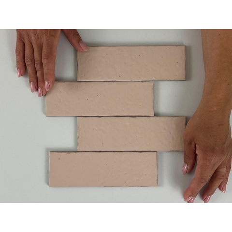 SAMPLE Terravito Nocino wandtegel - 6x18.6cm - Rose mat (roze) SW1221362